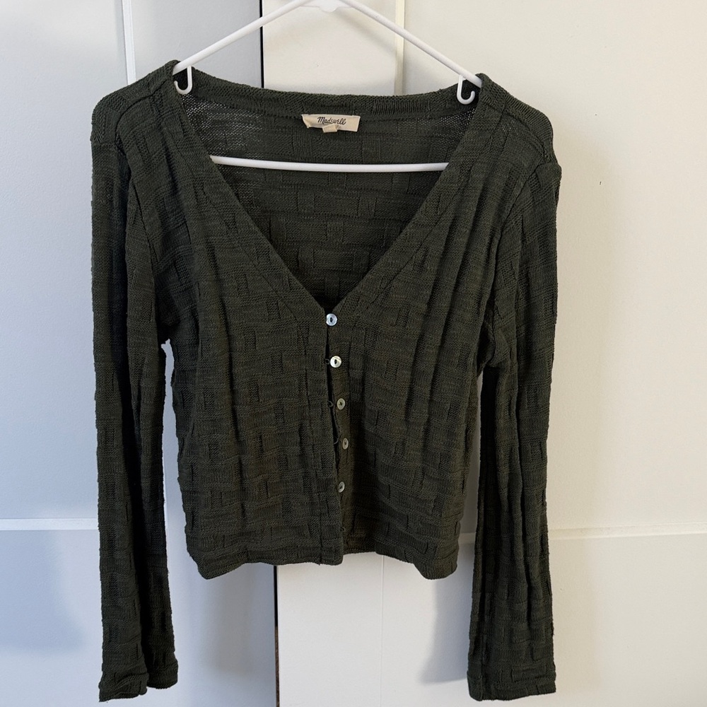 Madewell Olive Knit Cardigan